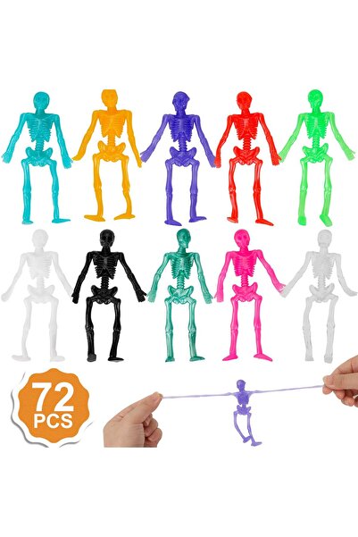 Qpout Figurine Schelet Extensibile, 72 Piese, Jucarii Antistres, Material TPR...