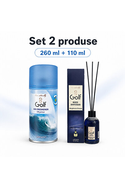 Golf Set 2 Produse pentru Cameră, Spray Ocean 260 ml, Reed Bosphorus Dream 11...