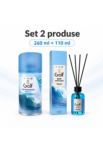 Golf Set 2 Produse pentru Camera, Spray Ocean 260 ml, Reed Ocean 110 ml, Spra...