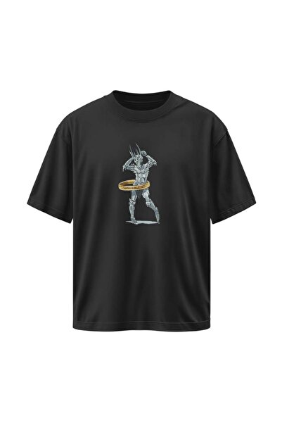 buzagi tasarım ürünleri Lord of the Rings Unisex Oversize Black T-Shirt