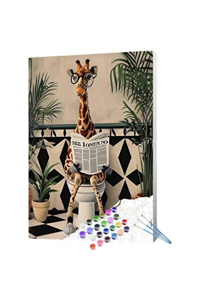 OEM Pictură pe numere DIY Artizanat Vopsele Acrilice Girafă 40 x 30 cm