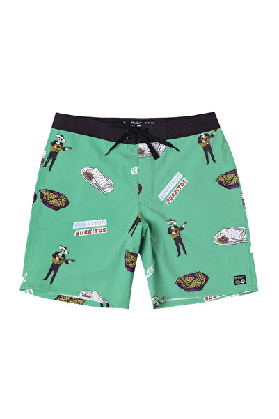 RVCA Șorturi de baie pentru bărbați Hot Fudge Trunk 18 " - Șorturi de plajă i...