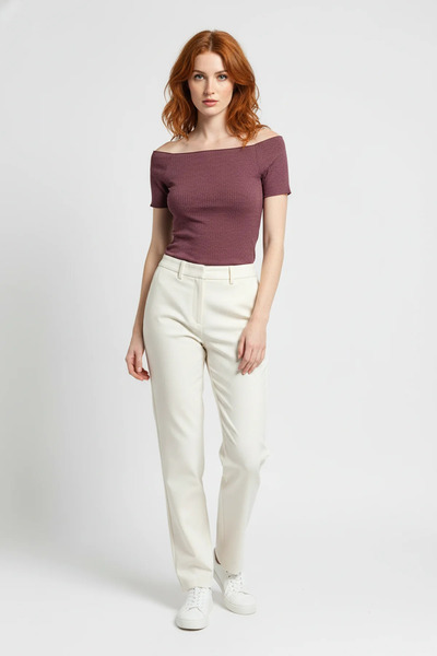 No Matter What Ribbed Boat Neck Short Sleeve Top