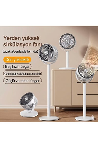 Genel Markalar F1 Fan Masaüstü ve Ayaklı Kullanım Şarjlı Döner Başlı Zaman Ay...