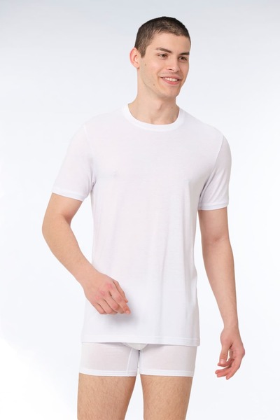 FSM1453 Men's Cotton Modal Short Sleeve Undershirt 2-Piece - 468-(428)