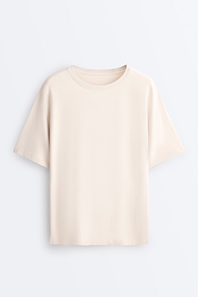 Oysho Pamuk karışımlı oversize kısa kollu t-shirt