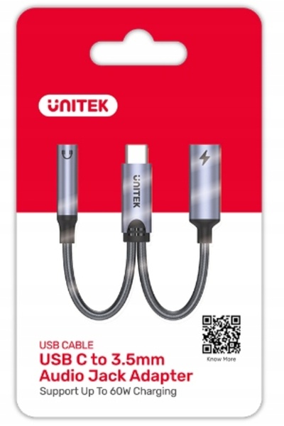 Unitek ADAPTOR USB TIP-C LA MINI JACK 3,5MM ȘI USB-C 60W (M205A)
