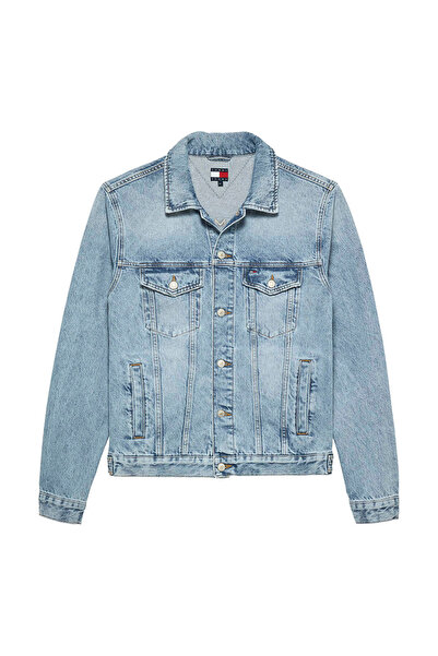 Tommy Hilfiger Jachetă trucker din denim pentru bărbați, cu logo Ryan pe spat...