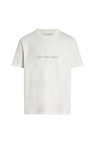 Calvin Klein Tricou bărbătesc cu mânecă scurtă, monogramă chenille, XL