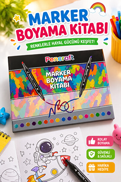SYN AKSESUAR Eğitici Marker Boyama Kitabı – Yaratıcılık ve El Becerisi Gelişt...