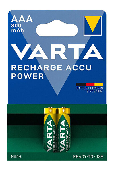 Varta επαναφορτιζόμενες μπαταρίες λιθίου, AAA, 800mAh, 1.2V, 2τμχ