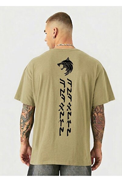VEK Kökbörü Oversize T-Shirt Göktürk Letters Special Design 100% Cotton Unisex