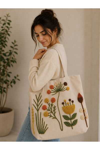 ÖZDAĞ HOME CONCEPT 40X40 cm Digital Printed Suede Fabric Women's Shoulder Bag...