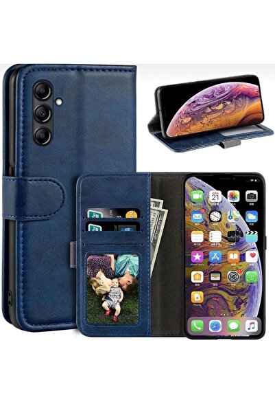 m.tk moveteck Samsung Galaxy A37 Kılıf 360 Tam Kaplar Deri Dokulu Kapaklı Cüz...