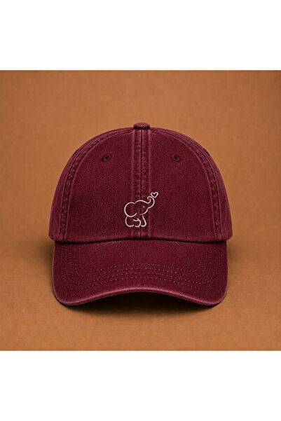 WeavedCo Minimalist Elephant Figured Embroidered Vintage Washed Cap Hat