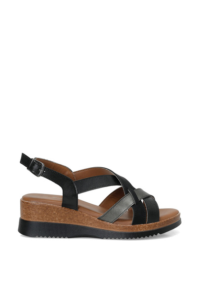 Polaris 327705.Z Black Women's Wedge Heel Sandals