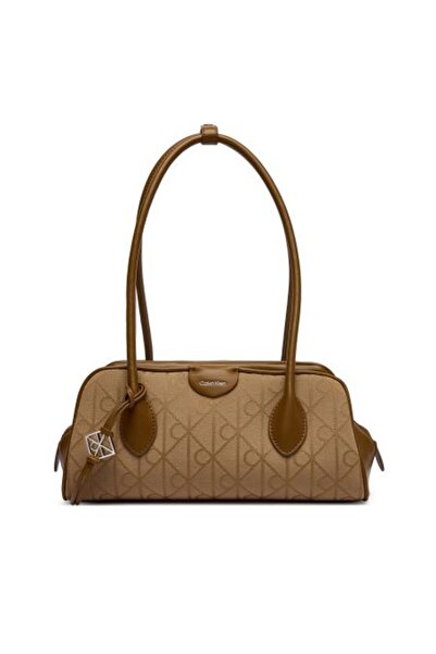 Calvin Klein EMBLEM TRIO JACQUARD KAHVE KADIN OMUZ ÇANTASI