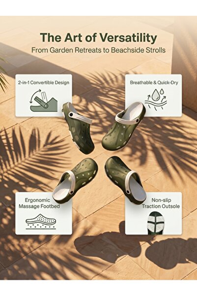 Khayrat Slipper Stylish Contrast Color Outdoor Clogs - Breathable Garden Shoe...