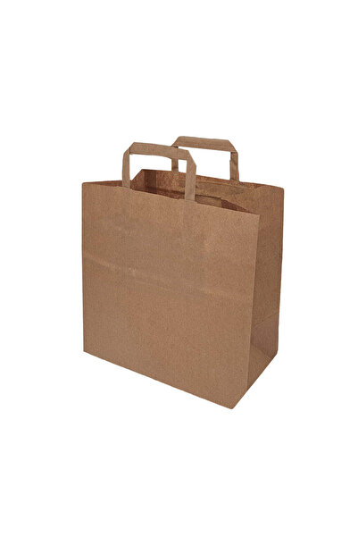 Papette Set 500 bucăți Pungi hârtie Kraft Natur, cu mânere plate din hârtie, ...