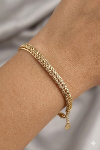 Clariss Cm Thick Singapore Model Gold Color Brass Women's Bracelet