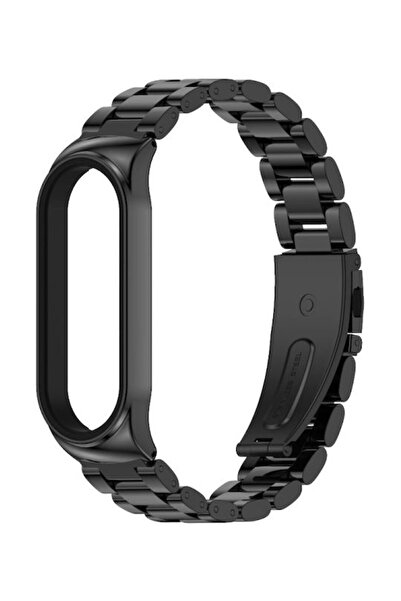 MIJOBS Λουράκι από ανοξείδωτο ατσάλι, μαύρο (Mi Smart Band 5/Mi Smart Band 6)