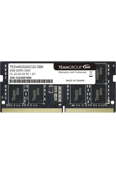 team group ذاكرة DDR4 ELITE SO-D4 سعة 8 جيجابايت 3200 CL22-22-22-52 (SO-DIMM)