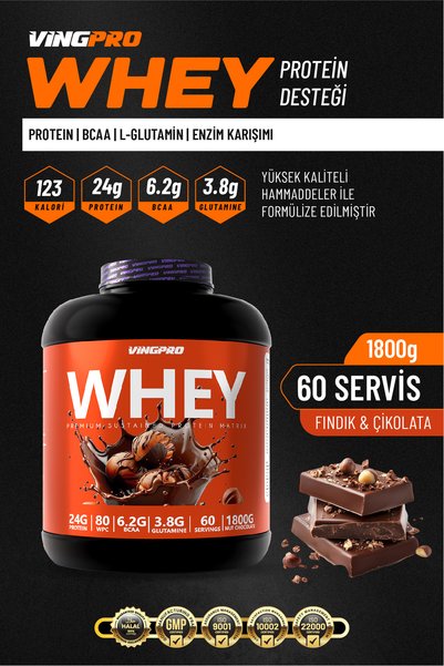 vingpro Whey Protein Pro Wpc80 1800Gr 60 Servings Finfik & Chocolate 2X Chase Protein and 1X Shaker Gift