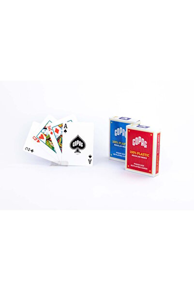 Cartamundi Cărți de poker 100, Plastic PK2. Albastru în talie, indexat în 2 c...