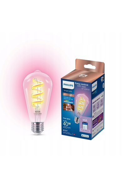 Philips Saeco Bec LED Philips E27 ST64 6,3 W RGB Bluetooth WIFI Reglare lumin...