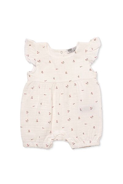 ebebek Hello Baby HelloBaby Kız Bebek Kısa Tulum Kiraz Baskılı Çıtçıtlı Bisik...