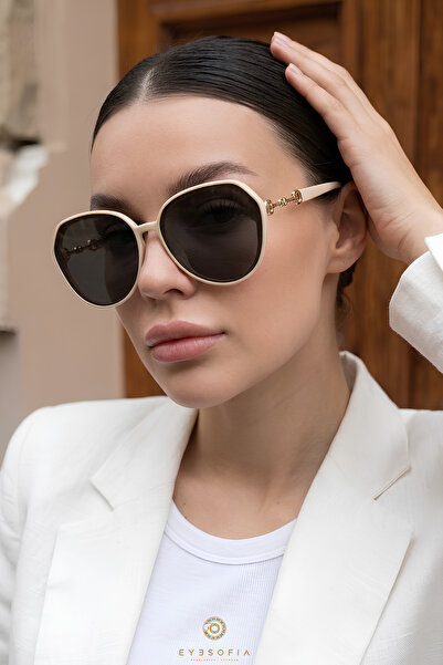 Eyesofia Mira Prestige Ultra Light Beige Cream Women's Sunglasses with Uv400 ...