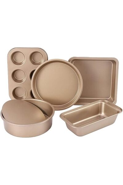 The Bros Nonstick Bakeware Set, 5 Pcs Food Grade Carbon Steel Baking Pans Set