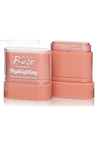 3B Trend Rose Pink/Bronze Stick Highlighter - Bright and Natural Glow Illumin...