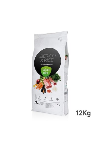 Natura Diet Hrană pentru câini Iberico & Orez, Porc iberic și Orez 12kg, Hipo...