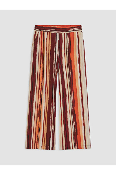 LC Waikiki Nevavm Striped Women's Trousers with Elastic Waist and Difference ...