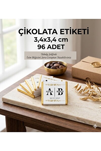 43 cici süsler organizasyon 96 Adet Madlen Çikolata Etiketi Nişan Düğün Söz N...
