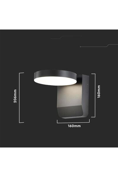 V-TAC Proiector Corp De Fațadă 17W LED Rotund Negru IP65 VT-11020 4000K 2520lm