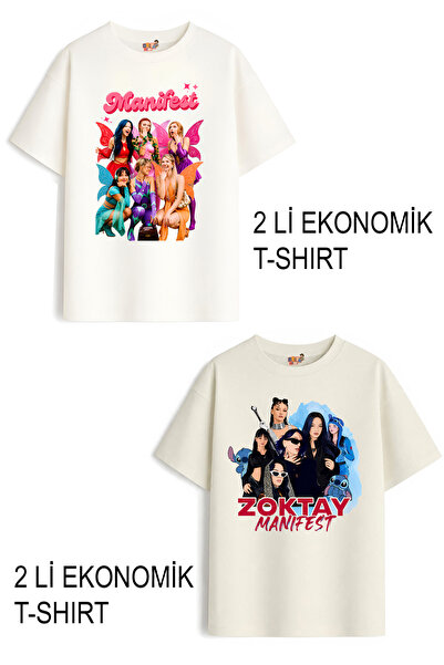 Belya Kids Wear Tricouri pentru fete, 4 Manifest Design, pachet economic de 2...