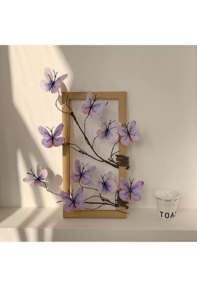 X LOT 3D Butterfly Frame Wall Decor Kit, Diy Artificial Art With Silk Flower,...