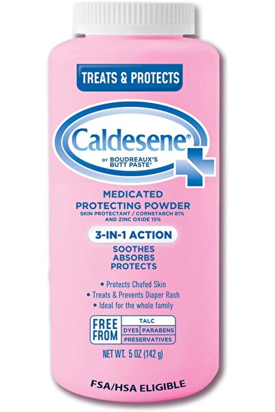 Caldesene مسحوق طبي واقي خالٍ من أكسيد الزنك ونشا الذرة والتلك، 5 أونصة