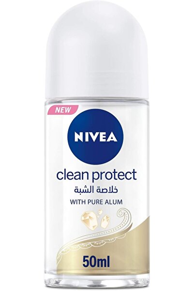 NIVEA Antiperspirant Roll-on for Women, Clean Protect Pure Alum, 50ml