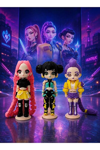 İblis Avcıları/ Demon Hunters Tamamı Eklemli/Hareketli Rumi+Zoey+Mira 3lü Set 13 cm