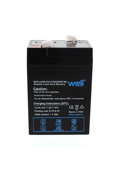 Well Baterie plumb-acid 6V 4.5AH, terminal T1