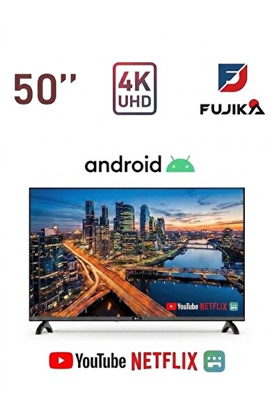 Fujika تلفزيون ذكي بدون إطار مقاس 50 بوصة بدقة 4K UHD - مع منفذ USB - أسود - ...