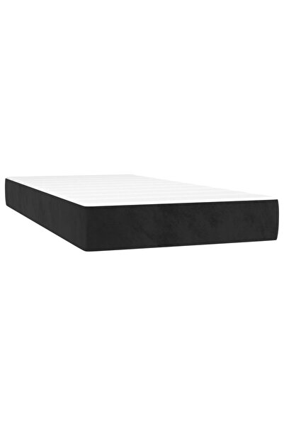 vidaxl Saltea cu arcuri buzunar, fermitate medie, negru, 90x190x20 cm, catifea