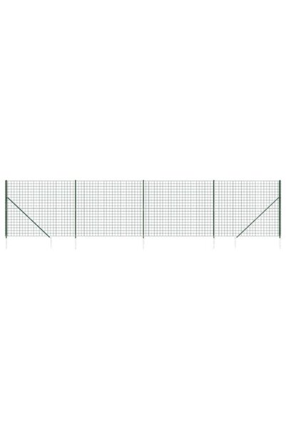 vidaxl Gard din plasă de sârmă cu țăruși de fixare, verde, 2,2 x 10 m