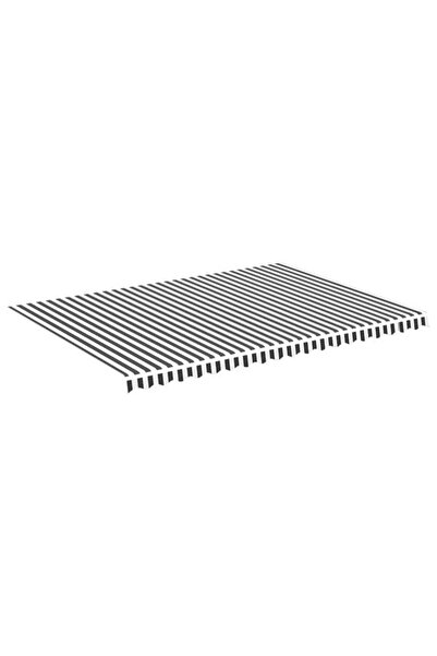 vidaxl Pânză de înlocuire pentru copertină, Antracit și Alb, 5 x 3,5 m