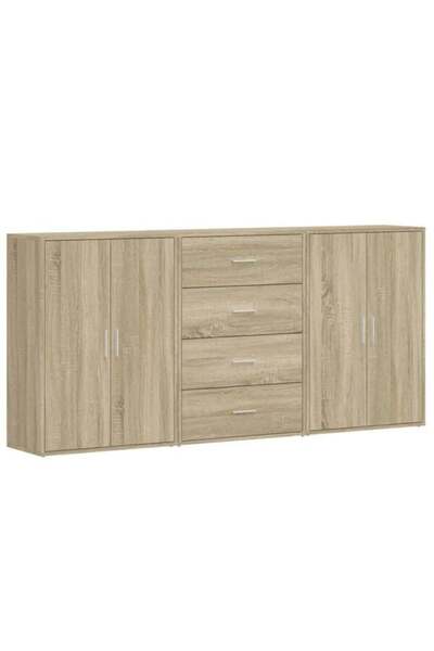 vidaxl Dulapuri, 3 buc., stejar Sonoma, 60 x 31 x 84 cm, lemn prelucrat