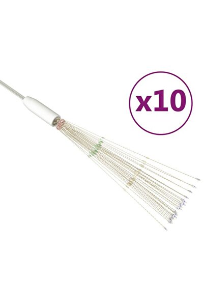 vidaxl Lămpi de artificii de Crăciun 10 bucăți. 1400 LED-uri multicolore 20 cm