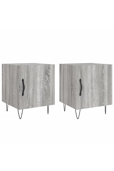 vidaxl Noptiere, 2 buc., gri sonoma, 40x40x50 cm, lemn compozit